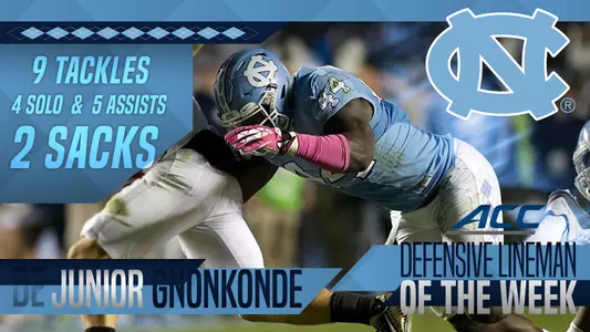 Gnonkonde Named ACC Defensive Lineman Of The Week