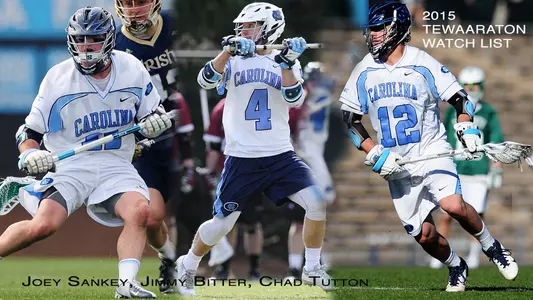 Tar Heel Senior Trio Named To Tewaaraton List