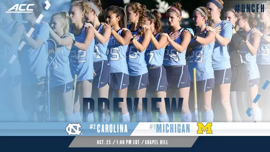 UNC Hosts Rematch With No. 9 Michigan Sunday