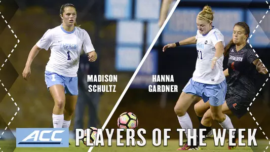 Carolina Sweeps ACC Player of the Week Honors
