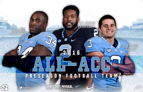 Three Tar Heels On Preseason All-ACC Football Team