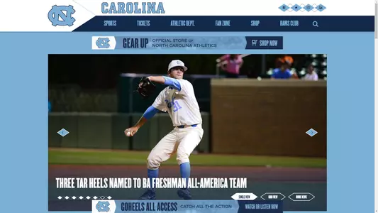 GoHeels.com screen shot