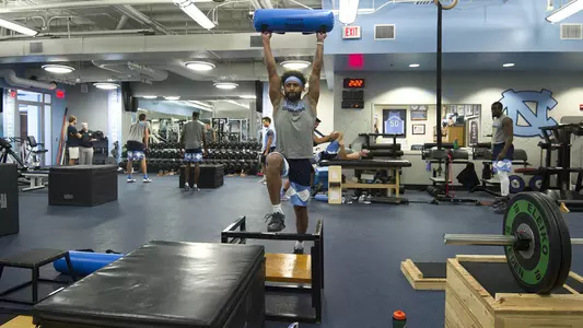 Joel Berry lifting weights