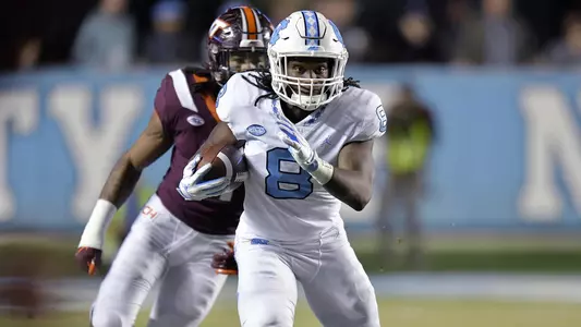 North Carolina Tar Heels running back Michael Carter #8
University of North Carolina Football v Virginia Tech
Kenan Stadium
Chapel Hill, NC
Saturday, October 13, 2018