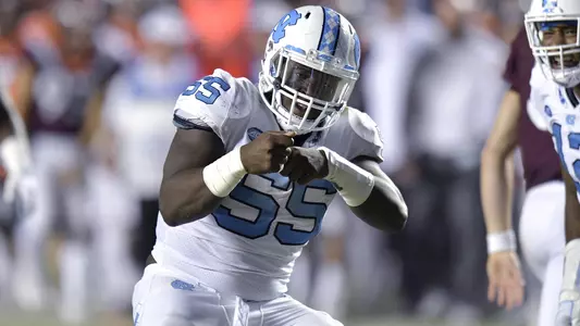 North Carolina Tar Heels defensive lineman Jason Strowbridge #55
University of North Carolina Football v Virginia Tech
Kenan Stadium
Chapel Hill, NC
Saturday, October 13, 2018