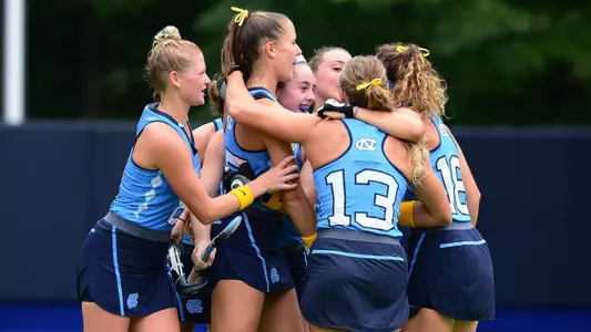 UNC celebrates a goal against Wake Forest.
University of North Carolina Field Hockey v Wake Forest University
Karen Shelton Stadium
Chapel Hill, NC
Saturday, October 6, 2018