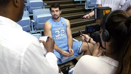 Luke Maye
University of North Carolina Basketball
Media Day
Dean E. Smith Center
Chapel Hill, NC
Tuesday, October 9, 2018