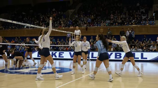 celebration unc volleyball at duke 2018
