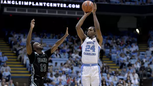 during their game at the Dean Smith Center on November 2, 2018 in Chapel Hill, North Carolina.