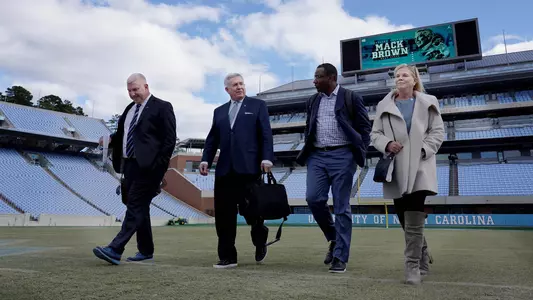 Rick Steinbacher, Mack Brown, Corey Holliday, Sally BrownUniversity of North Carolina Football Loudermilk Center For ExcellenceChapel Hill, NCTuesday, November 27, 2018