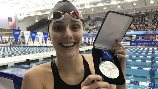 Caroline Baldwin 50 free 2nd place 2018 ACC meet