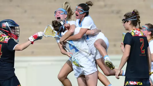 Marie McCool, Kara Klages, and Marisa DiVietro
University of North Carolina Women's Lacrosse v Maryland
Kenan Stadium
Chapel Hill, NC
Saturday, February 24, 2018