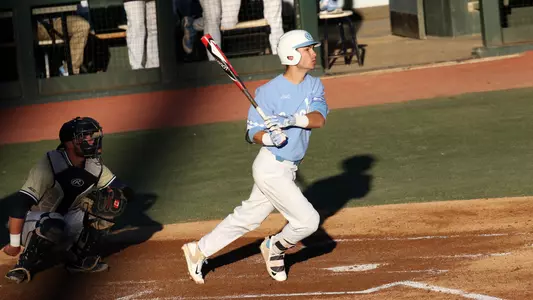Brandon Riley (1) doubles to right center in the second.
