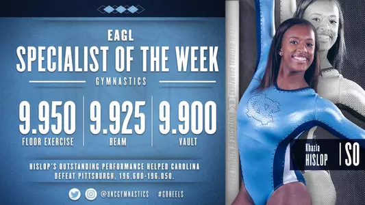 Khazia Hislop wins fourth EAGL Specialist honors