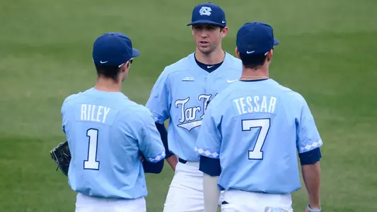 (L to R) Brandon Riley, Cody Roberts, Dallas Tessar
University of North Carolina Baseball v Florida State
Boshamer Stadium
Chapel Hill, NC
Sunday, March 25, 2018