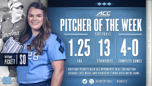 Pickett ACC Pitcher of the Week