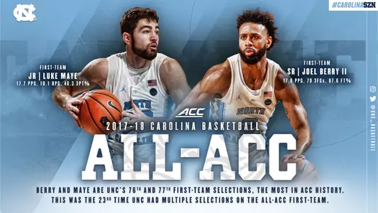 All-ACC Joel Berry and Luke Maye 2018