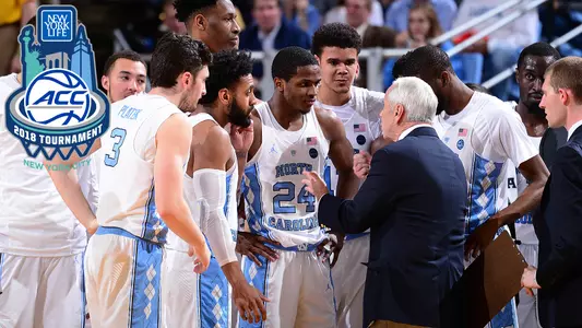 ACC Tournament 2018 UNC team huddle
