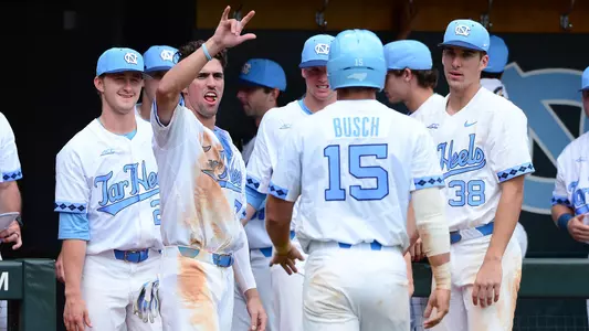 Dallas Tessar, celebration
University of North Carolina Baseball v Virginia Tech
Boshamer Stadium
Chapel Hill, NC
Friday, May 18, 2018