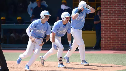 (from left) Kyle Datres, Michael Busch, Jackson Hesterlee - celebration
University of North Carolina Baseball v North Carolina A&T
NCAA Regional
Boshamer Stadium
Chapel Hill, NC
Friday, June 1, 2018
