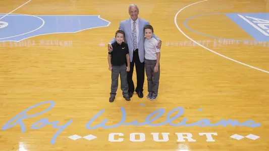 Roy Williams and grandsonsCarolina Family WeekendReunionUniversity of North Carolina Basketball Dean E. Smith CenterChapel Hill, NCFriday, August 24, 2018