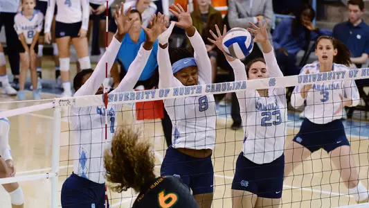 Destiny Cox, Skyy Howard, Parker Austin
University of North Carolina Volleyball v Miami
Carmichael Arena
Chapel Hill, NC
Friday, October 11, 2019