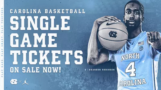 Single Game Tickets On Sale Now graphic men's basketball