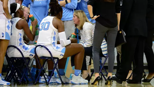 Courtney Banghart, huddle
University of North Carolina Women's Basketball v Navy
Carmichael Arena
Chapel Hill, NC
Monday, November 11, 2019