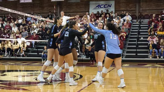 unc volleyball celebration at florida state