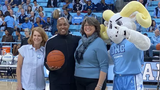 Carmichael family - game ball presentation Wofford game