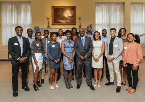 The Tar Heels Trailblazers Reception honoring the 2016 indcutees Sharon Couch-Fikes and Phil Ford was held on Saturday, February 20, 2016 at UNC's Kenan-Flagler Business School's Kenan Center. Couch-Fikes and Ford particiapted in a converstaion about their life and times at North Carolina moderated by current UNC student-athletes Kendra Douglas and Victoria McPherson of Track & Field and Volleyball, respectively. (photos by Kevin Seifert Photography | kevin@kevinseifertphoography.com | 919-208-9458)