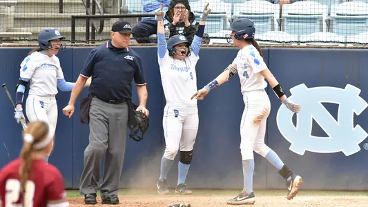 Campbell Hutcherson (5) celebrates a run against Boston College.
University of North Carolina Softball v Boston College
Williams Field
Anderson Stadium
Chapel Hill, NC
Friday, March 15, 2019