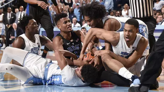 Cameron Johnson, Nassir Little, Garrison Brooks, Coby White
University of North Carolina Basketball v Duke
Dean E. Smith Center
Chapel Hill, NC
Saturday, March 9, 2019