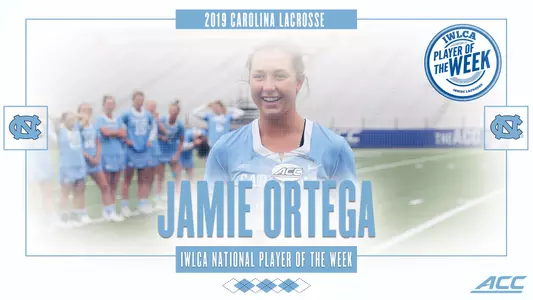 Jamie Ortega IWLCA National Player of the Week graphic