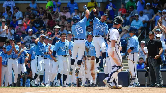 Michael Busch (15) and Dallas Tessar (7)
University of North Carolina Baseball v. Georgia Tech
Durham Bulls Athletic Park
Durham, NC
Sunday, May 26, 2019
