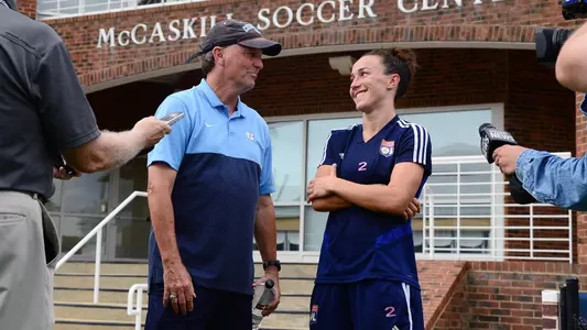 Lucy Bronze, Anson Dorrance
Olypmpique Lyonnais Feminin
University of North Carolina Women's Soccer
practice
UNC Soccer Stadium
Chapel Hill, NC
Wednesday, August 14, 2019