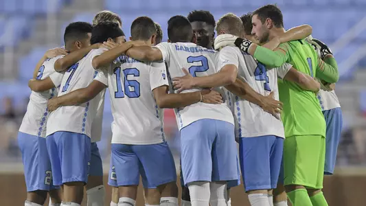 The Tar Heels huddle on the field.
University of North Carolina Men's Soccer v North Carolina State
Exhibition
UNC Soccer Stadium
Chapel Hill, NC
Sunday, August 18, 2019