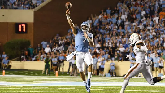 Sam Howell
University of North Carolina Football v Miami
Kenan Stadium
Chapel Hill, NC
Saturday, September 7, 2019