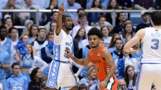 Brandon Robinson 
University of North Carolina Basketball v Miami
Dean E. Smith Center
Chapel Hill, NC
Saturday, January 25, 2020