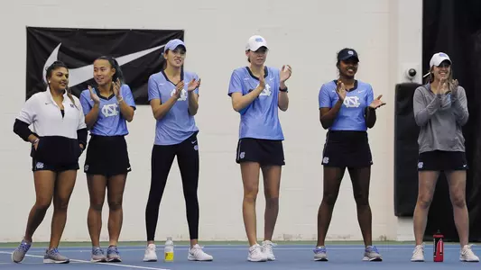 Team on the sidelines
University of North Carolina Women’s Tennis
vs. Auburn
The Cone-Kenfield Tennis Center
Chapel Hill, NC
Friday, January 24, 2020