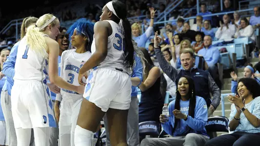 Madinah Muhammad, Jaelynn Murray, Janelle Bailey, Taylor Koenen 
University of North Carolina Women’s Basketball
vs. Clemson
Carmichael Arena 
Chapel Hill, NC 
February 2, 2020