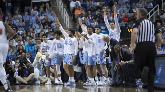 the Tar Heel bench ACC Tournament vs. Virginia Tech