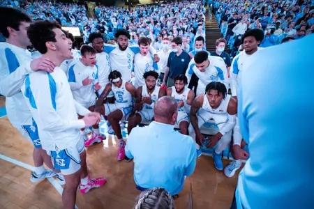 Michigan pregame huddle
