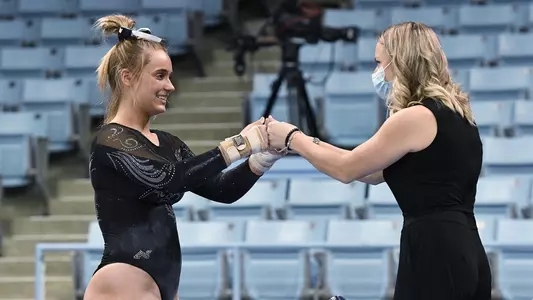Kate Greene, Marie Denick
balance beam
University of North Carolina Gymnastics v N.C. State
Carmichael Arena
Chapel Hill, NC
Friday, February 12, 2021