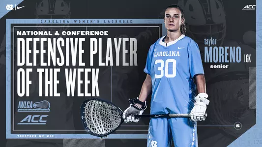 Taylor Moreno ACC National Player of the Week graphic