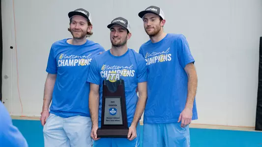 Simon Soendergaard, William Blumberg, Josh Peck at ITA Indoor National Championship 2021