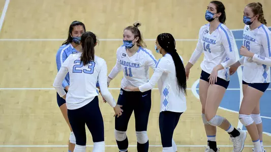 Karenna Wurl, Parker Austin, Maylen Mitrovich, Aziah Buckner, Kaya Merkler, Emily Zinger
University of North Carolina Volleyball v Appalachian State
Carmichael Arena 
Chapel Hill, NC 
Thursday, February 28, 2021