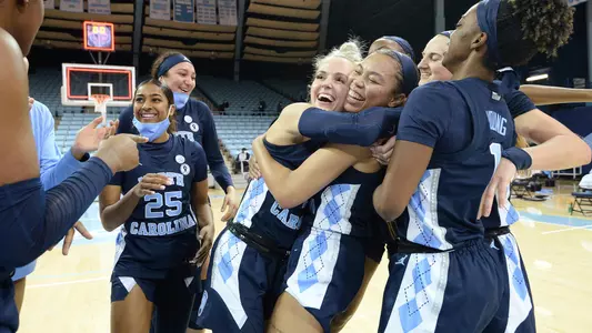 Petra Holešínská, Stephanie Watts, celebrationUniversity of North Carolina Women's Basketball v North Carolina StateCarmichael ArenaChapel Hill, NCSunday, February 7, 2021