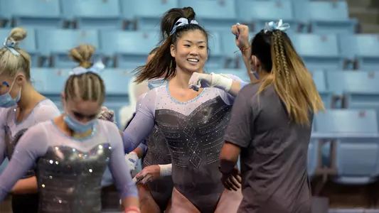 Emery Summey uneven bars University of North Carolina Gymnastics v William & MaryCarmichael ArenaChapel Hill, NC Saturday, March 13, 2021