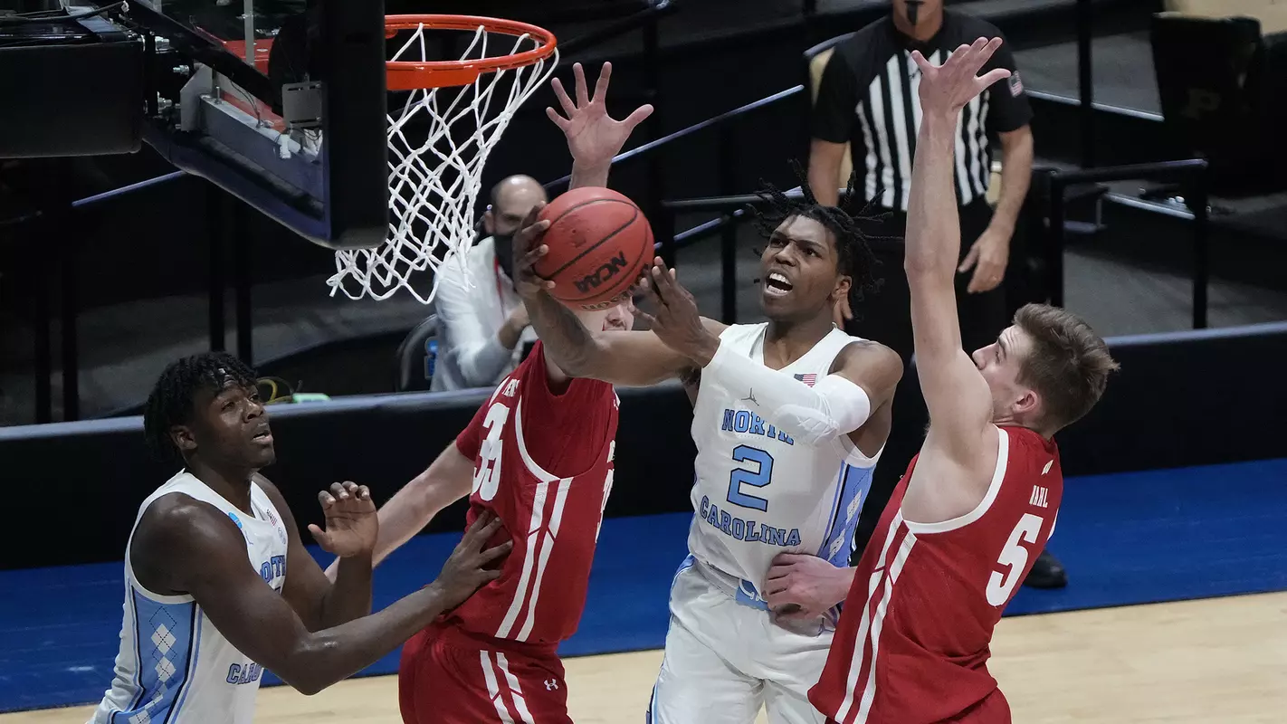 Caleb Love: NCAA Tournament-Wisconsin at North Carolina